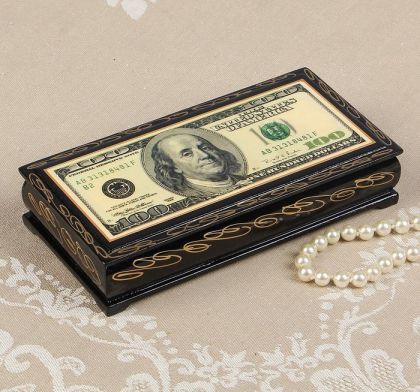 Шкатулка для денег и украшений "Dollar", 8,5 х 17 х 5 см