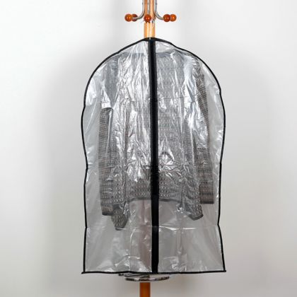 Чехол для одежды прозрачный, серый, 60 x 95 см